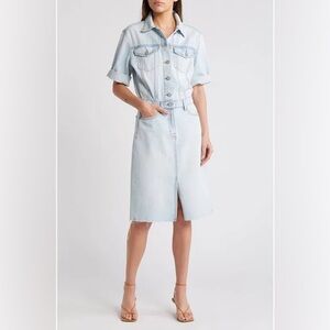 HIDDEN JEANS WOMEN’S LIGHT BLUE DEMIN SHIRT DRESS SIZE L IN EXCELLENT CONDITION